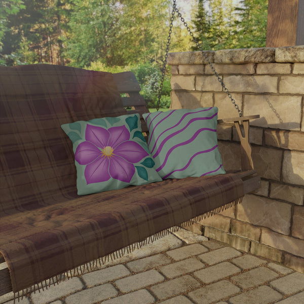 Purple Blossom Outdoor Pillow