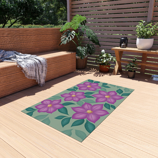 Purple Blossoms Outdoor Rug