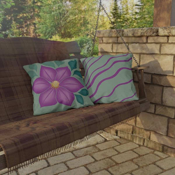 Purple Blossoms Outdoor Pillow