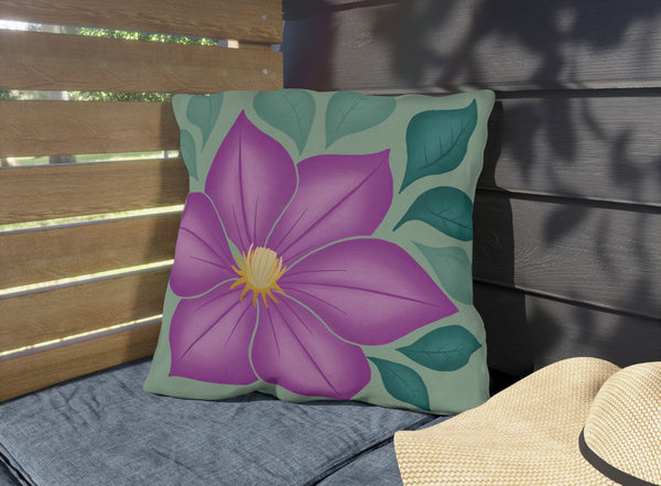 Purple Blossoms Outdoor Pillow