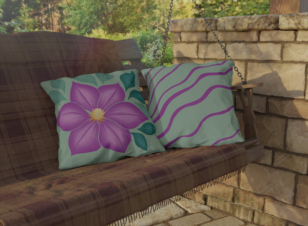 Purple Blossoms Outdoor Pillow