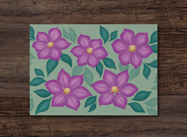 Purple Blossoms Outdoor Rug