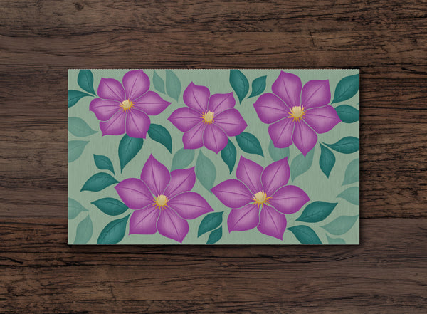 Purple Blossoms Outdoor Rug