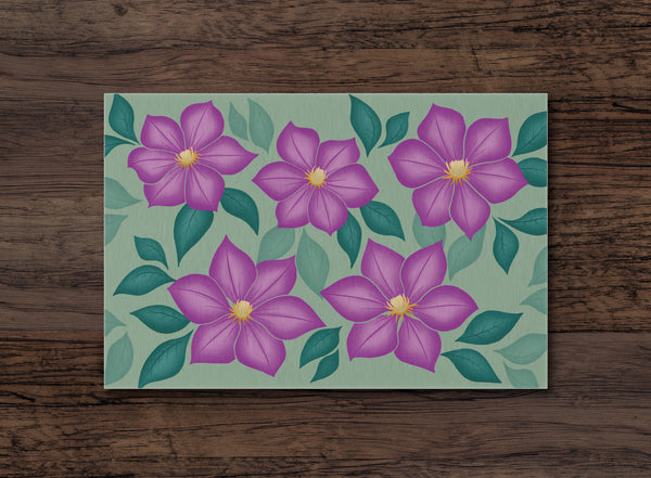 Purple Blossoms Outdoor Rug
