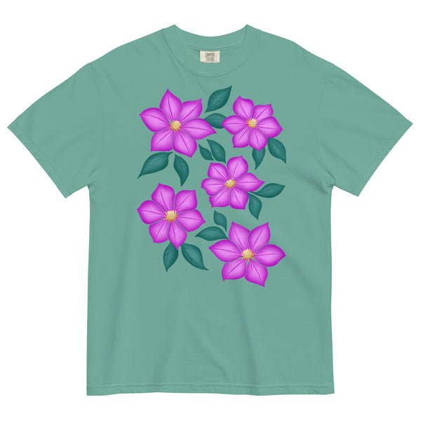 Playful Purple Flowers Graphic T-Shirt