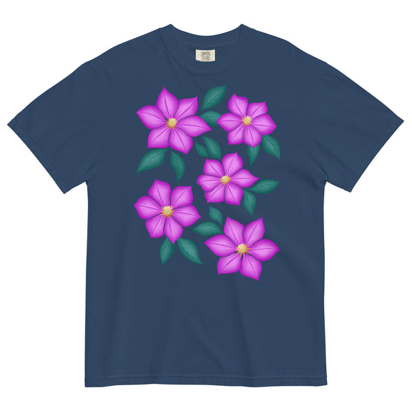 Playful Purple Flowers Graphic T-Shirt